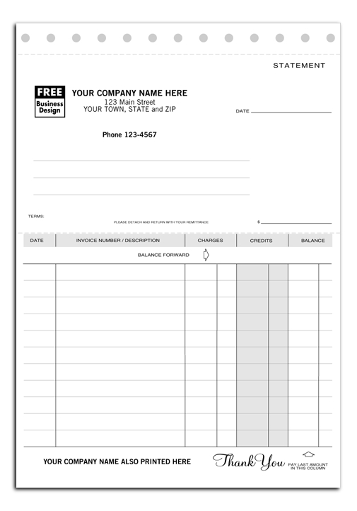 100 - Personalized Carbonless Statements
