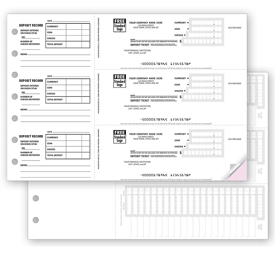100053 - 3-On-A-Page Deposit Tickets