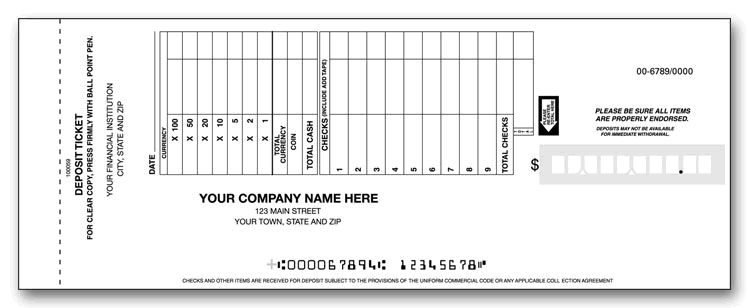 100059 - Deposit Tickets Book - Retail