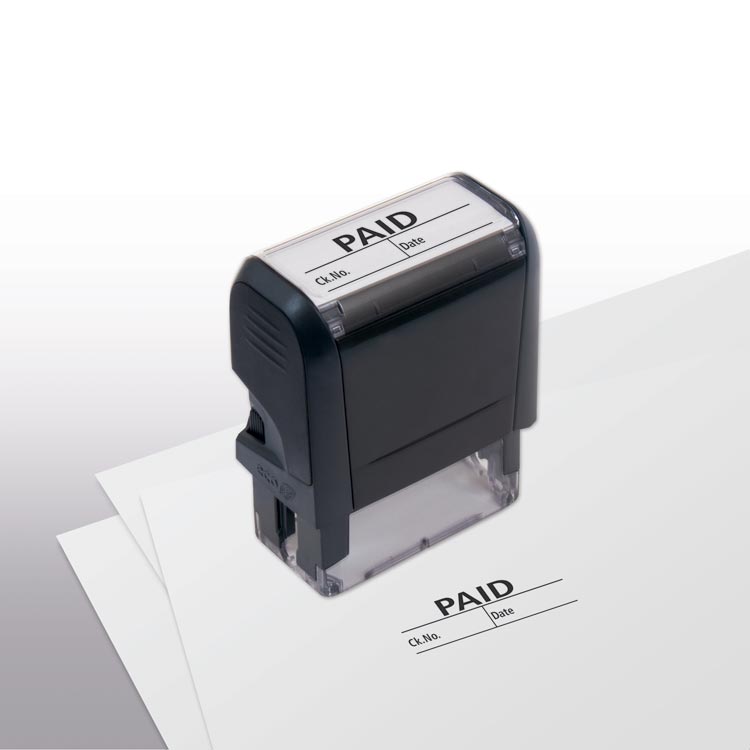 Custom Self-Inking Paid w/ boxes Stamp