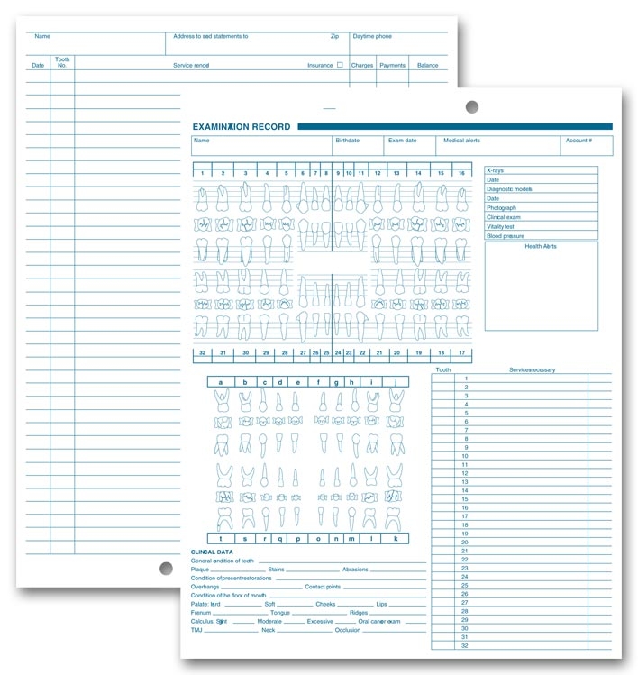 1057V - Dental Exam Record, Anatomic & Periodontic Diagrams