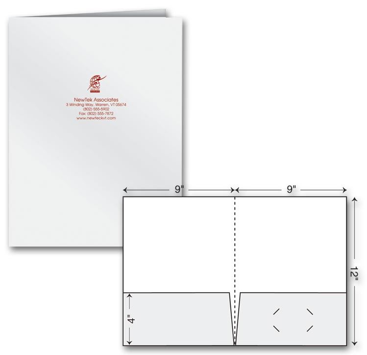 9 x 12 folder with pockets and personalized company imprint