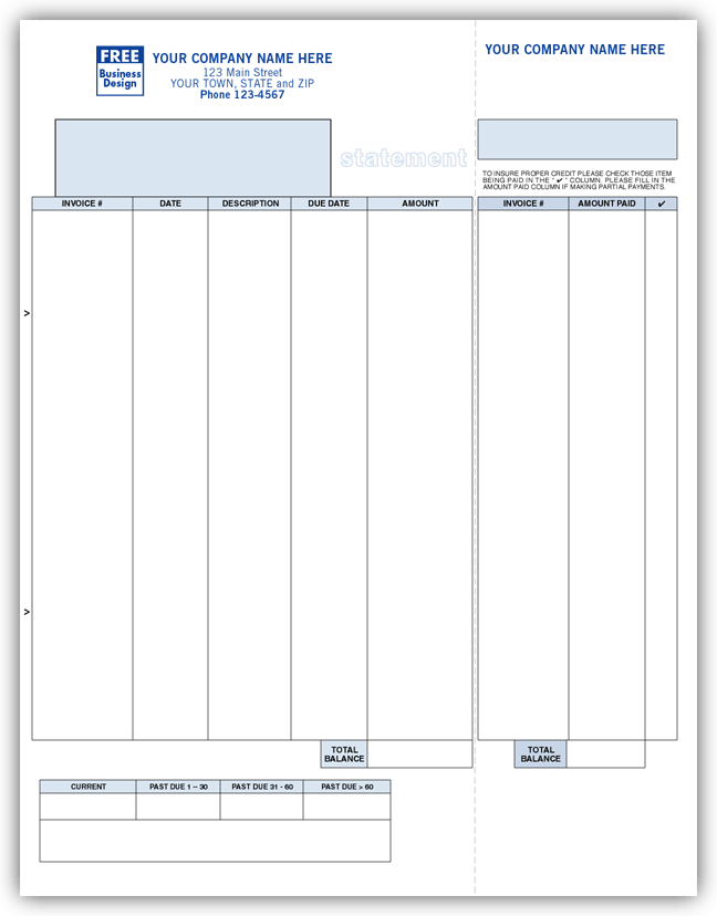 These laser/Inkjet statements are an ideal way to ensure all of the necessary details are recorded. 
