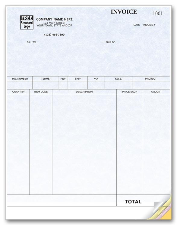 Perfectly simple Laser Invoices to record all necessary infomration. 