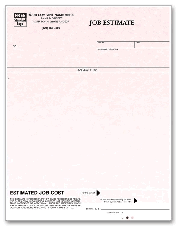 Ensure that all expenses are accounted for with these convenient Laser Job Estimates.
