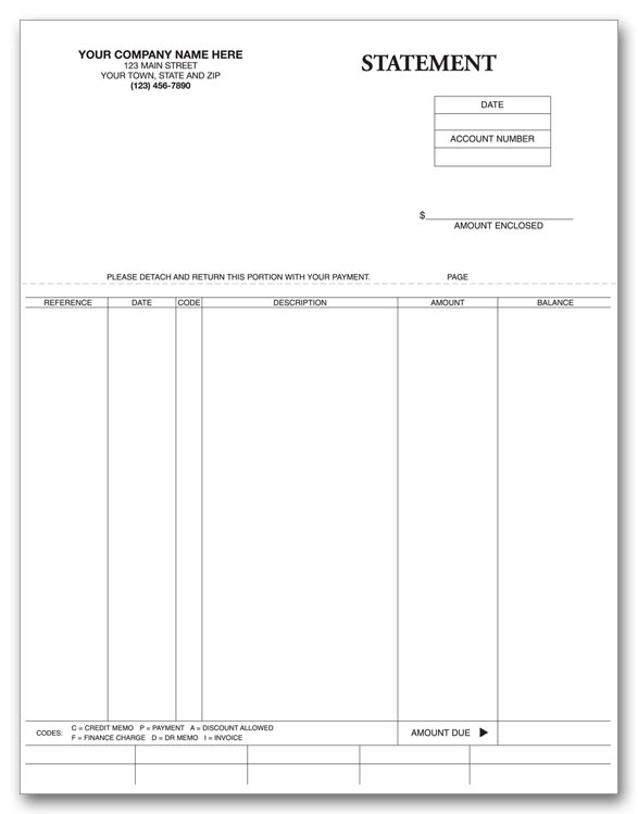 This attractive and easy to follow statement is perfect for any business. 
