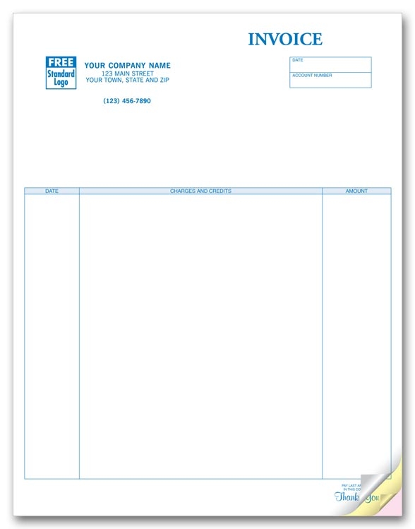 A perfect and simple invoice with plenty of room to record necessary information.