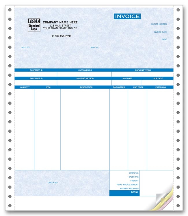 13477G - Product Invoices - Continuous Peachtree Invoice