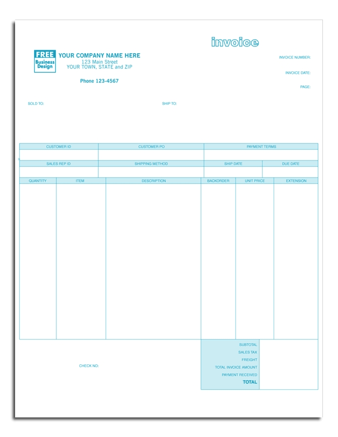 Perfectly simple Laser Invoices to record all necessary infomration. 