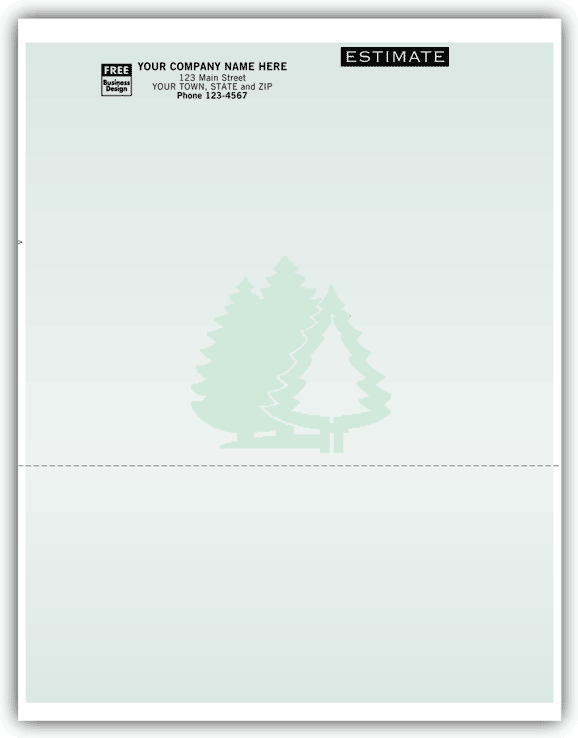Custom printed laser forms with a pre-perforated bottom stub.