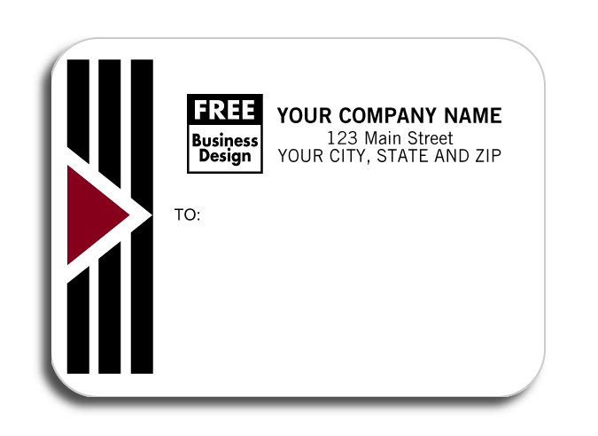 R1681 - Mailing Label Rolls, Burgundy Arrow