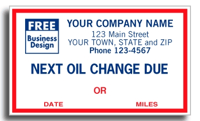 1690C - Static Cling Labels | Windshield Labels Next Oil Change Due