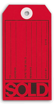 171 - Red Sold Tags, Fluorescent