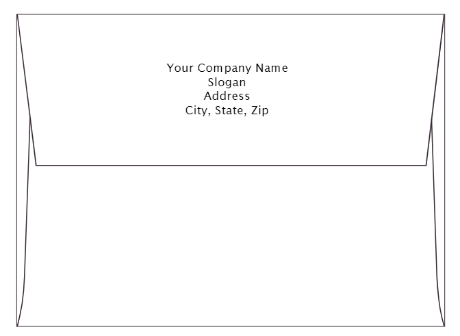 Custom envelopes for greeting cards with back flap printed in black ink.
