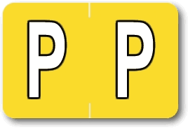 M196 - End Tab Labels Compatible with Sycom and Barkley - Letter P