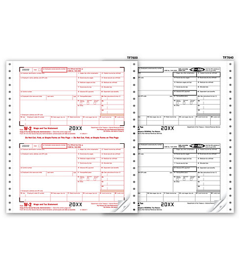 TF2106 - Continuous W-2 Form - Twin Sets, 6-part