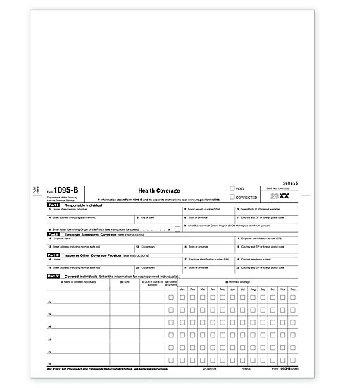 TF5095B - Bulk Laser 1095B ACA Health Coverage