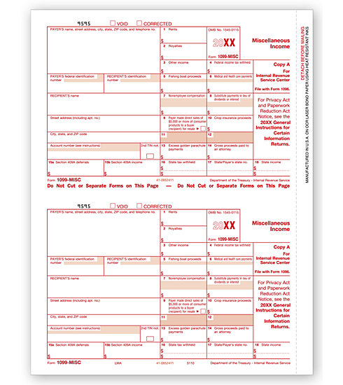 TF5110 - Tax Forms - Laser 1099-MISC - Federal Copy A