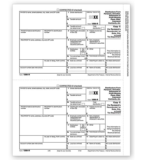 TF5142B - Laser 1099-R - Recipient, State, City or Local Copy C