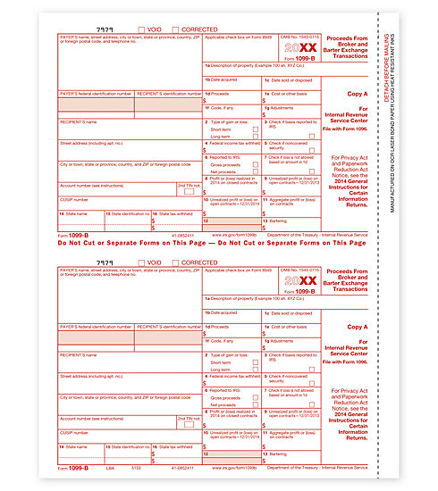 TF5153 - IRS Forms - Laser 1099-B - Federal Copy A