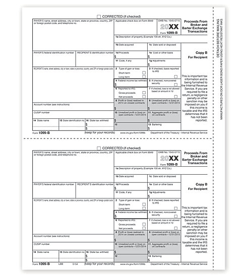TF5154 - IRS Forms - Laser 1099-B - Payer or Borrower Copy B