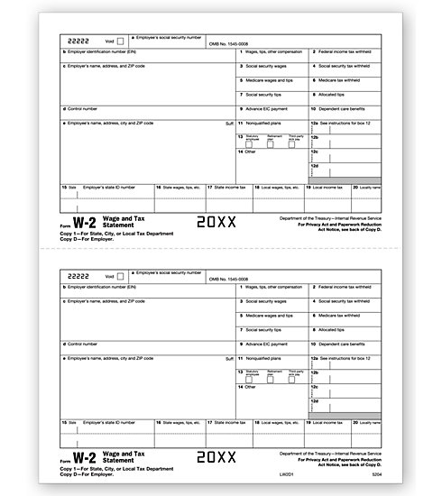 TF5204 - Laser W-2  - Employee Copy 1