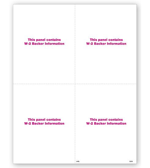 TF5209 - Blank Laser W-2 Form - Vertical Format, 4-Up