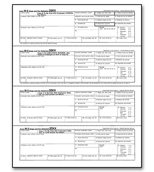 TF5218B - W-2 Forms - Horizontal Format - Bulk