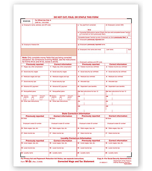 TF5313 - Laser W-2C Form - SSA Copy A