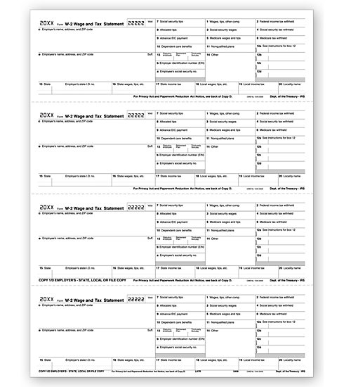 TF5406 - W-2 Form Copy 1 - 4-Up Horizontal