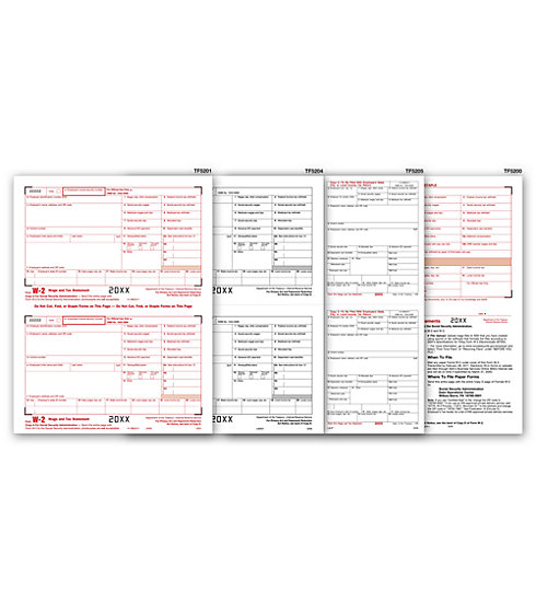 TF5848 - Laser W-2 Kit - Employee Copies, 4-Corner, 8-part