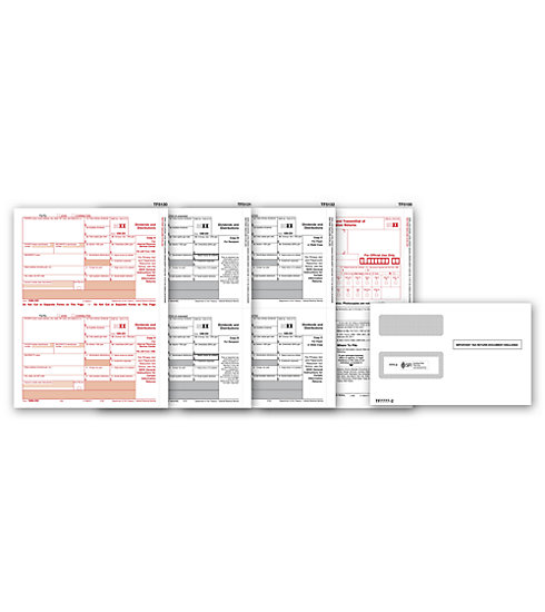 TF6107E - Laser 1099 Forms with Envelopes - Dividend  Income - 4 Part
