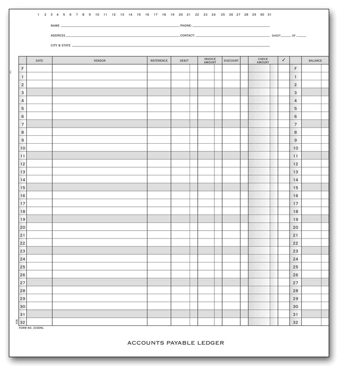 2200NL - One-Write Systems Ledgers