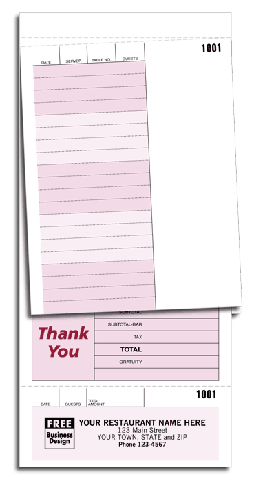 2506 - Restaurant Guest Checks