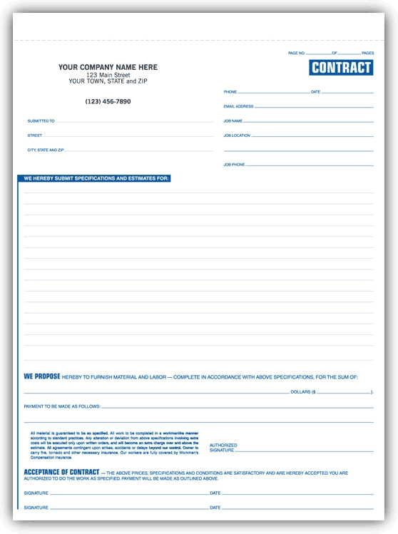 254 - Personalized Business Contracts Printing