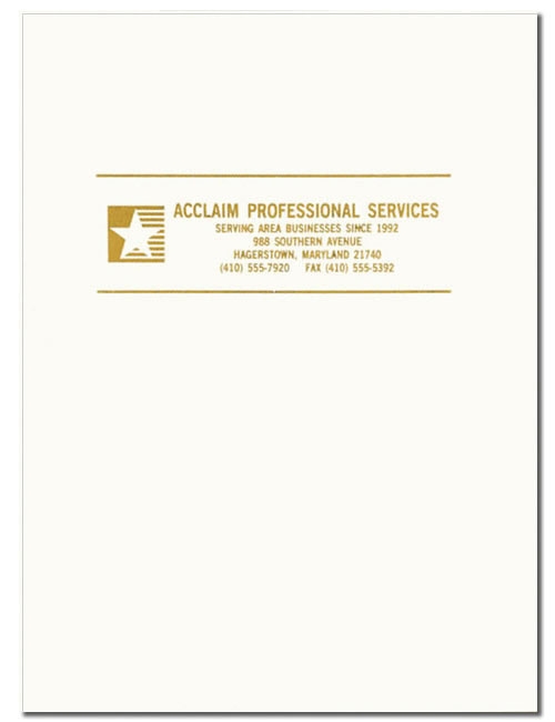 PF25 - Custom Presentation Folders | White Glossy Custom Presentation Folders