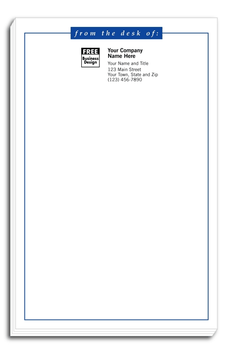 3823 - Custom Imprinted Pads - Long Personalized Notepad Printing