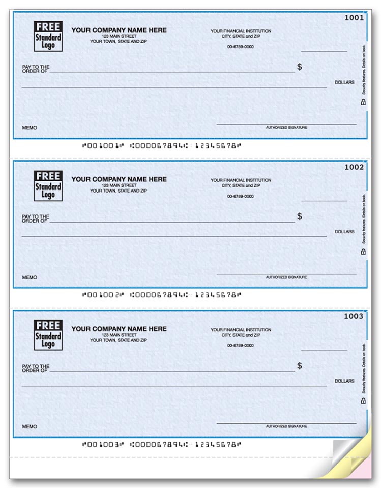 These checks are guaranteed to be compatible with your software. 3 to a page. 