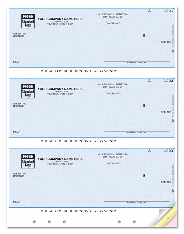 DLA112 - Laser 3-UP Multi-Purpose Check, Unlined, Hole-Punched, Single