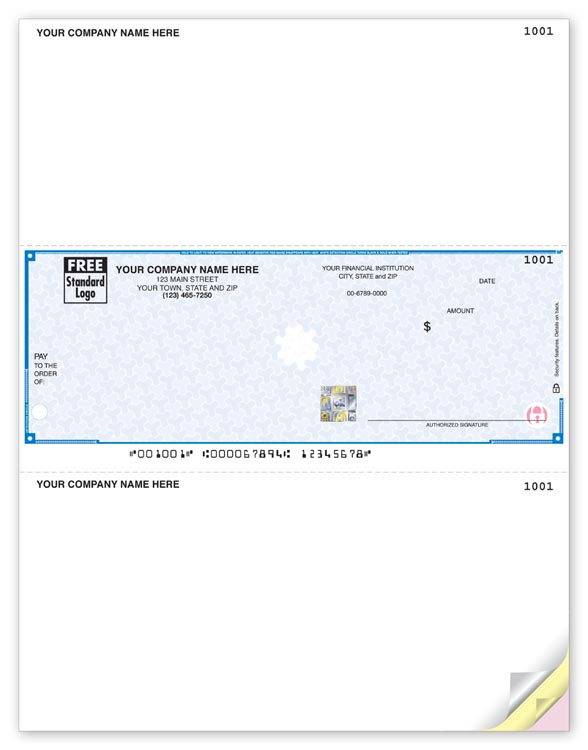 High Security Laser Check - Middle - 3-Part