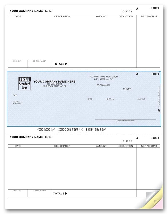 DLM281 - Laser Accounts Payable Checks, Description + Deduction