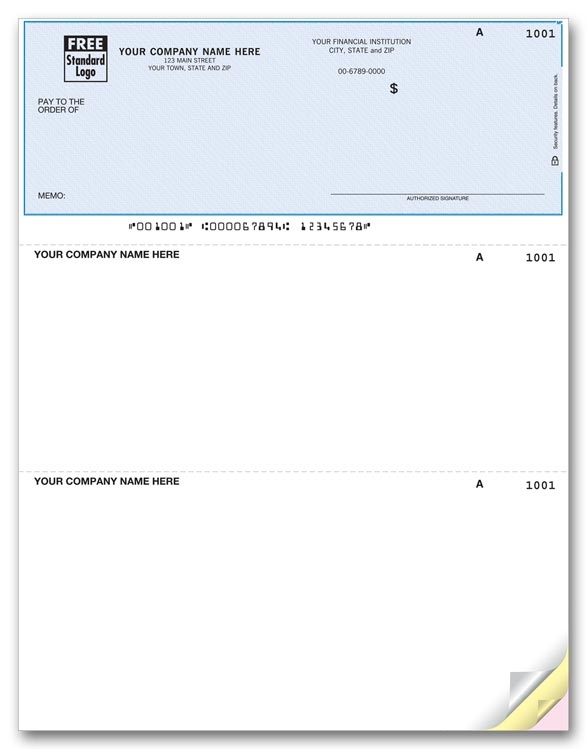 DLT119 - Laser Personalized Checks with Logo