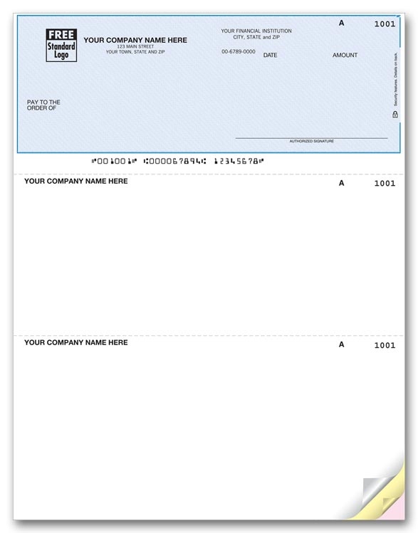 DLT122 - Laser Personalized Checks, Preprinted