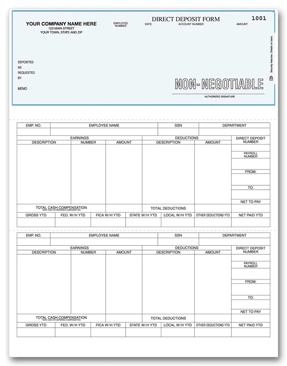 DLT601 - Direct Deposits Printing