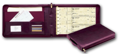 53248N - Leather Check Binder, 3-Per-Page