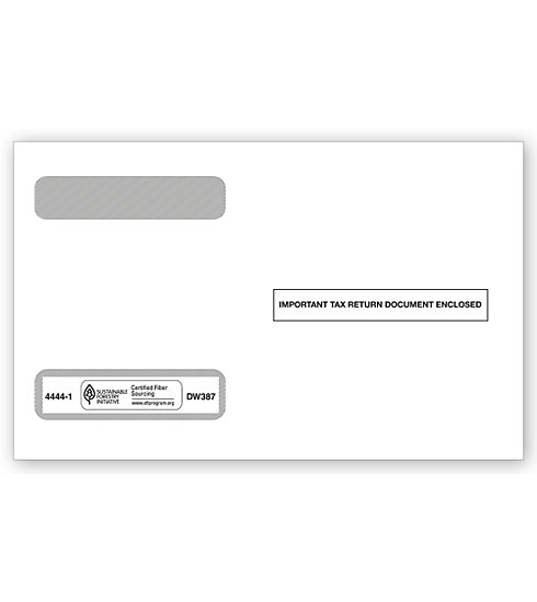 TF44441 - Double-Window Envelopes - Horizontal W-2, 4-Up
