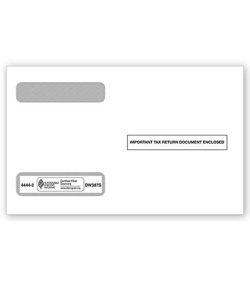 TF44442 - Double-Window Envelope - Horizontal W-2, 4-Up