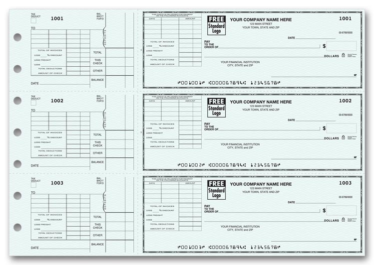 53223N - 3-To-A-Page Check with Voucher Stub