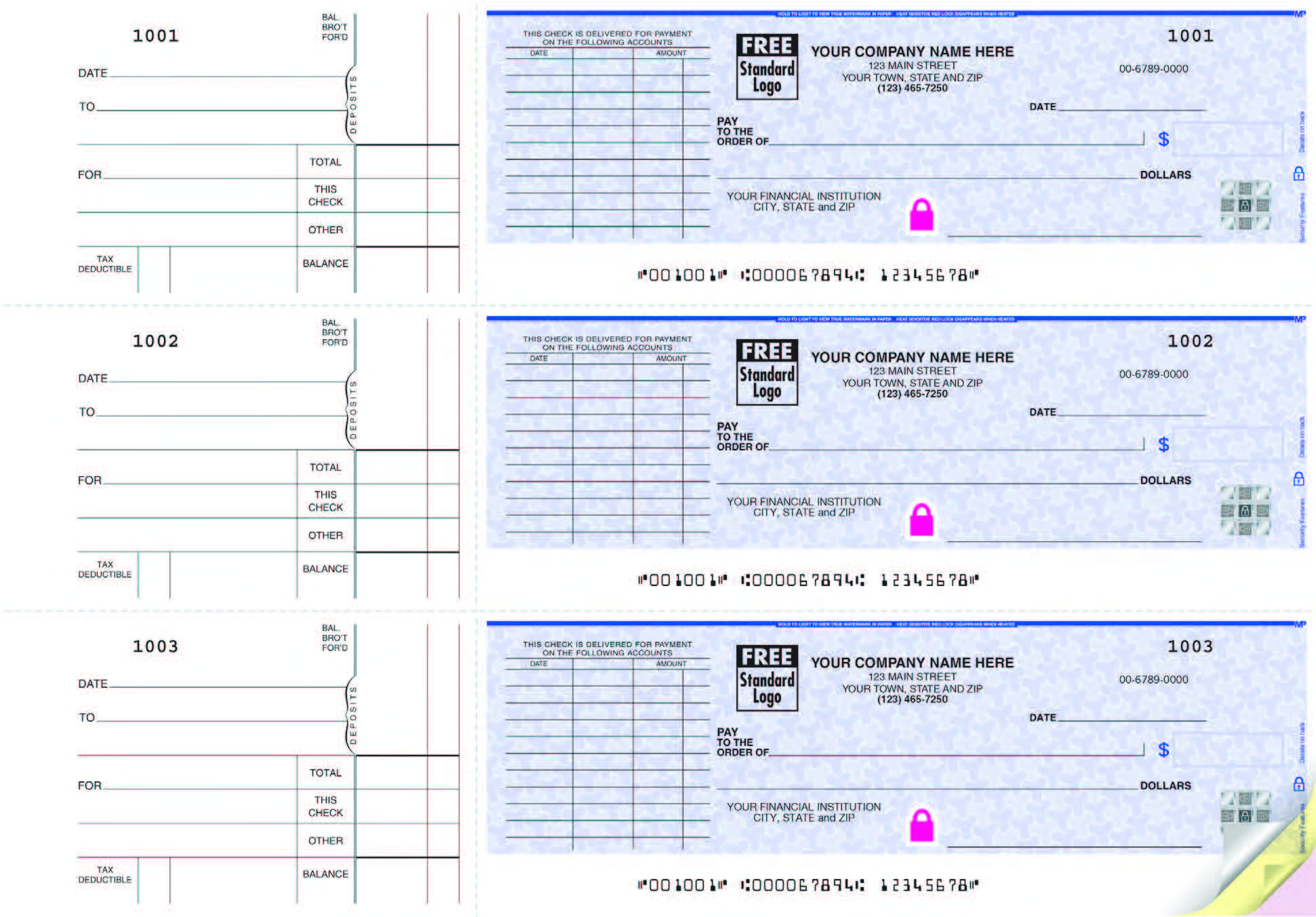 Personalized 3-To-Page Business Check with Voucher