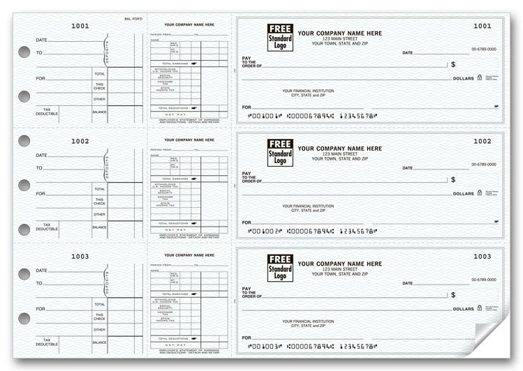 53226N - 3-On-A-Page Payroll Checks